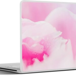 Laptop sticker – inch – Close-up van de bloemblaadjes van de roze pioenroos