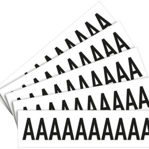 Letter stickers alfabet met laminaat – 5 x 10 stuks – zwart wit Letter P teksthoogte 30 mm