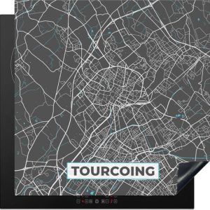 KitchenYeah® Inductie beschermer 78×78 cm – Tourcoing – Frankrijk – Stadskaart – Kaart – Plattegrond – Kookplaataccessoires – Afdekplaat voor kookplaat – Inductiebeschermer – Inductiemat – Inductieplaat mat