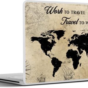 Laptop sticker – inch – Wereldkaart – Retro – Boot – Quote Laptop sticker – inch – Wereldkaart – Retro – Boot – Quote