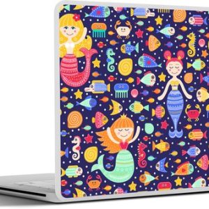 Laptop sticker – inch – Zeemeermin – Vissen – Patronen