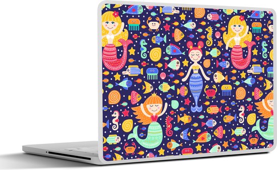 Laptop sticker - inch - Zeemeermin - Vissen - Patronen
