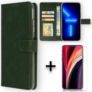 Apple iPhone Hoesje & Glazen Screenprotector – Portemonnee Book Case – Kaarthouder & Magneetlipje Apple iPhone Hoesje & Glazen Screenprotector – Portemonnee Book Case – Kaarthouder & Magneetlipje