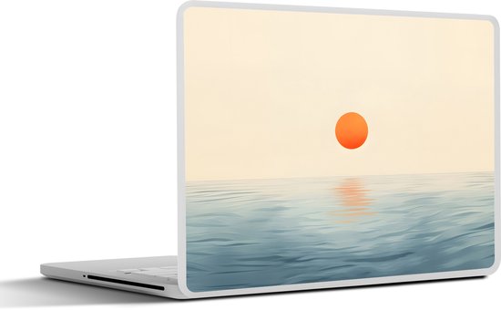 Laptop sticker - inch - Zon - Oranje - Zee - Laptopstickers - Laptop skin - Cover