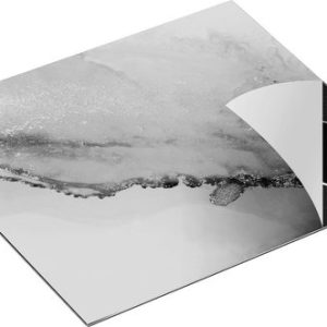 Chefcare Inductie Beschermer Abstracte Kunst – Bruin Goud Marmer – Zwart Wit – 60×52 cm – Afdekplaat Inductie – Kookplaat Beschermer – Inductie Mat