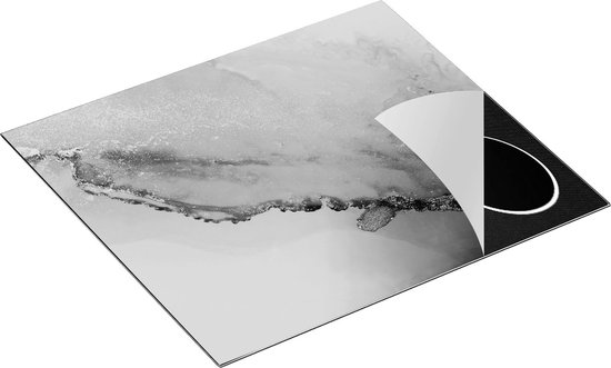 Chefcare Inductie Beschermer Abstracte Kunst - Bruin Goud Marmer - Zwart Wit - 60x52 cm - Afdekplaat Inductie - Kookplaat Beschermer - Inductie Mat