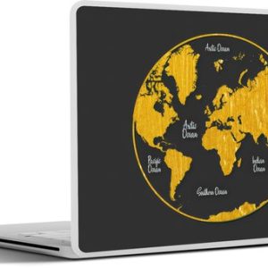 Laptop sticker – inch – Wereldkaart – Cirkel – Goud – Laptopstickers – Laptop skin – Cover Laptop sticker – inch – Wereldkaart – Cirkel – Goud – Laptopstickers – Laptop skin – Cover