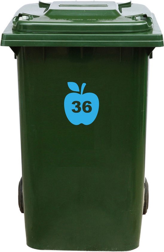 Kliko Sticker / Vuilnisbak Sticker - Appel - Nummer 36 - 16,5x20