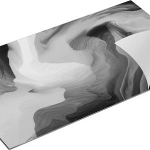 Chefcare Inductie Beschermer Abstracte Kunst – Golven – Zwart Wit – 89,6×51,6 cm – Afdekplaat Inductie – Kookplaat Beschermer – Inductie Mat