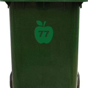 Kliko Sticker / Vuilnisbak Sticker – Appel – Nummer 77 – 16,5×20