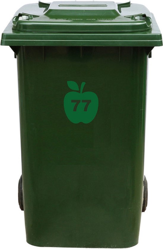 Kliko Sticker / Vuilnisbak Sticker - Appel - Nummer 77 - 16,5x20