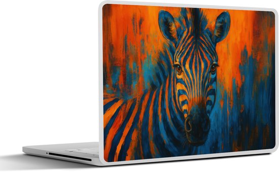 Laptop sticker - inch - Zebra - Abstract - Blauw - Laptopstickers - Laptop skin - Cover