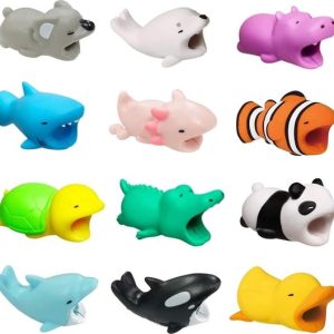 Kabelbeschermers Set – Kabelbijters Dieren – Bescherm Opladers – Leuk Ontwerp – 4 Stuks – Veelkleurig