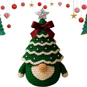 Kersthaakset Kabouter – Haakkit Feestdagen – Feestelijke Creaties Maken – Compleet met Draad en Haak – 100 g