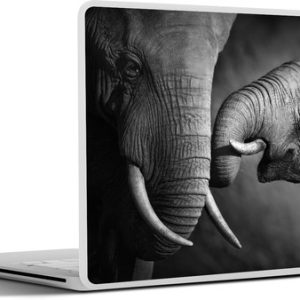 Laptop sticker – 13.3 inch – Wilde dieren – Olifant – Zwart – Wit – Portret – 31×22,5cm – Laptopstickers – Laptop skin – Cover Laptop sticker – 13.3 inch – Wilde dieren – Olifant – Zwart – Wit – Portret – 31×22,5cm – Laptopstickers – Laptop skin – Cover