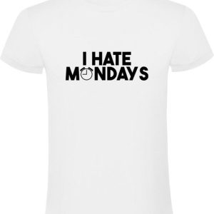 I hate Mondays | Heren T-shirt | maandag | wekker | moe | uitgeput | afzien | energie | school | werk | saai | Wit