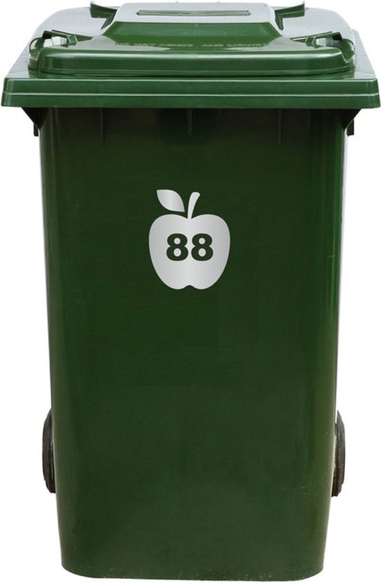 Kliko Sticker / Vuilnisbak Sticker - Appel - Nummer 88 - 16,5x20