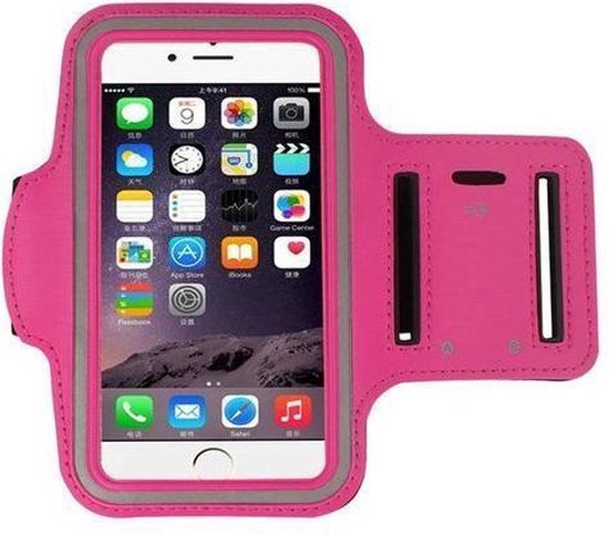 Geschikt voor iPhone 8 hoes Sport armband Hardloopband Hoesje Roze