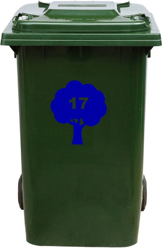 Kliko Sticker / Vuilnisbak Sticker - Boom - Nummer 17 - 16,5x18,5