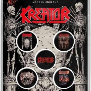 Kreator Badge/button Skull & Skeletons Set van 5 Multicolours