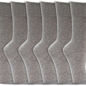 Katoenen sokken | Boord zonder elastiek | Kleur: Grijs | Maat: Diverse maten | 6 paar Katoenen sokken | Boord zonder elastiek | Kleur: Grijs | Maat: Diverse maten | 6 paar