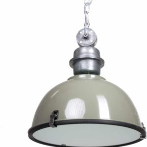 Hanglamp | 42 cm | bikkel industriële hanglampen | E27 | groen | glas en metaal | industriële verlichting