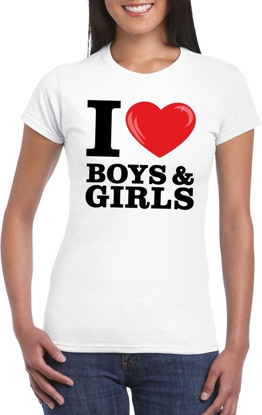 I love boys & girls t-shirt wit dames