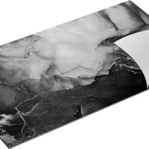 Chefcare Inductie Beschermer Abstracte Kunst – Donker Blauwe Acryl – Zwart Wit – 90×50 cm – Afdekplaat Inductie – Kookplaat Beschermer – Inductie Mat