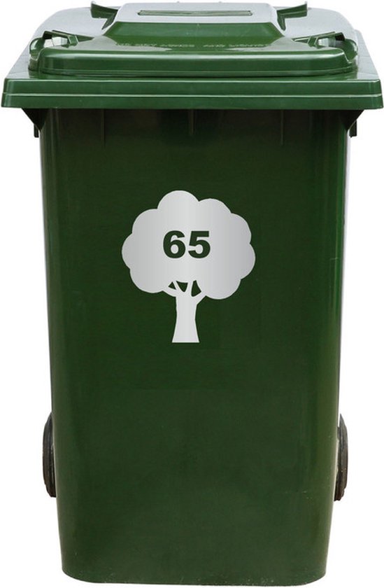 Kliko Sticker / Vuilnisbak Sticker - Boom - Nummer 65 - 16,5x18,5