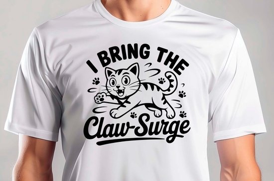 I Bring The Claw Surge - T Shirt - Funny - Sarcasm - VrolijkKerstfeest - Kerstmis - Grappig - Sarcasme - Gift - Cadeau - GoodVibes - Vibes - Cats - Kat