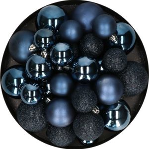 Decoris kerstballenset – 30 stuks – 4/5/6cm – kunststof