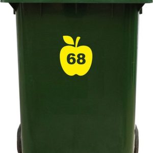 Kliko Sticker / Vuilnisbak Sticker – Appel – Nummer 68 – 16,5×20