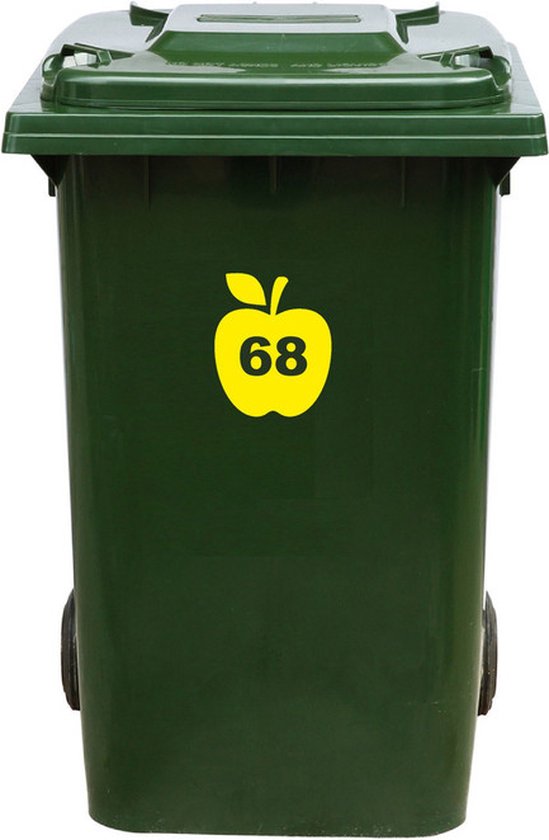 Kliko Sticker / Vuilnisbak Sticker - Appel - Nummer 68 - 16,5x20