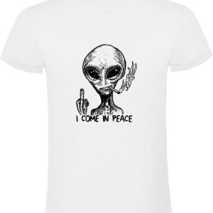 I come in peace Heren T-shirt | alien | buitenaards wezen | ufo | andere planeet | heelal | middelvinger | humor | Zwart I come in peace Heren T-shirt | alien | buitenaards wezen | ufo | andere planeet | heelal | middelvinger | humor | Zwart