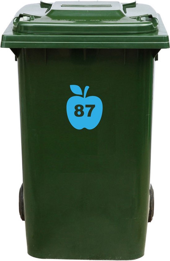 Kliko Sticker / Vuilnisbak Sticker - Appel - Nummer 87 - 16,5x20