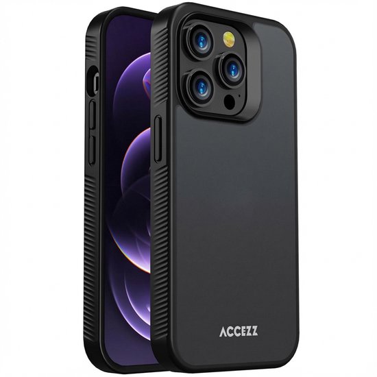 Accezz Hoesje Geschikt voor Hoesje – Accezz Rugged Frosted Backcover – Zwart