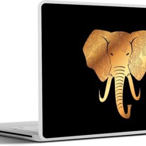 Laptop sticker – inch – Olifant – Kop – Goud – Patroon