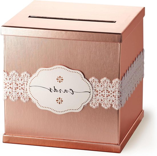 Kaart Doos – Geschenk Envelop Houder – Feestelijke Gelegenheden – Opvouwbaar Stevig Ontwerp – 26 x 26 x 26 cm