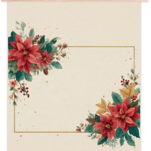 Posterhanger incl. Poster 87×120 cm – Schoolplaat – Kerst – Poinsettia – Omlijsting – Kleurrijk – Textielposter – Blanke latten Posterhanger incl. Poster 87×120 cm – Schoolplaat – Kerst – Poinsettia – Omlijsting – Kleurrijk – Textielposter – Blanke latten