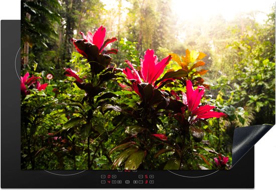Inductie beschermer - Inductie Mat - bloemen middenin de jungle - inductiebeschermer