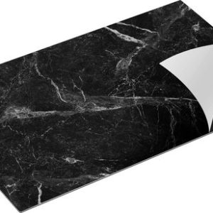 Chefcare Inductie Beschermer Abstracte Kunst – Goud Marmer – Zwart Wit – 85×52 cm – Afdekplaat Inductie – Kookplaat Beschermer – Inductie Mat