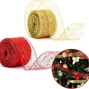 Kerstlint – kerst lint – sierband – 2 stuks – Decoratielint – inpaklint – Cadeaulint – Sierlint – decoratie lint – cadeau lint – sierband – trouw lint – 2m*5cm – Rood + Goud Kerstlint – kerst lint – sierband – 2 stuks – Decoratielint – inpaklint – Cadeaulint – Sierlint – decoratie lint – cadeau lint – sierband – trouw lint – 2m*5cm – Rood + Goud