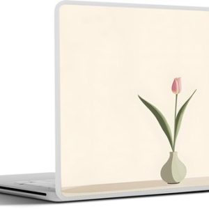 Laptop sticker – inch – Tulp – Vaas – Beige – Laptopstickers – Laptop skin – Cover