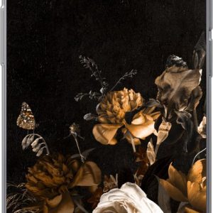 Hoesje – Bloem – Gold – Patronen – Siliconen Hoesje – Bloem – Gold – Patronen – Siliconen