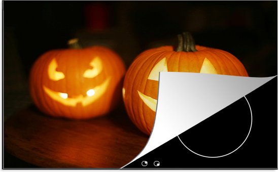 KitchenYeah® Inductie beschermer 81.2x52 cm - Halloween pompoenen - Kookplaataccessoires - Afdekplaat voor kookplaat - Inductiebeschermer - Inductiemat - Inductieplaat mat