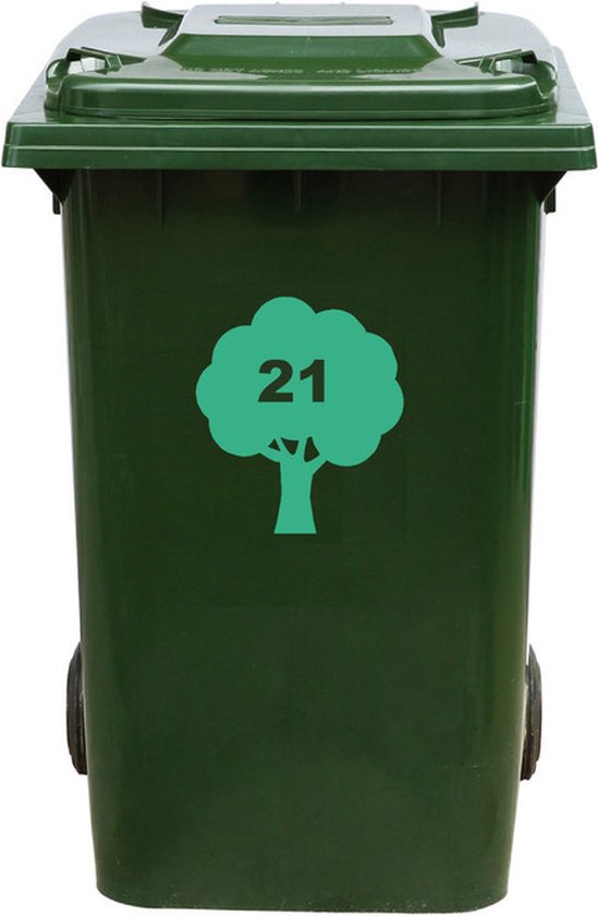 Kliko Sticker / Vuilnisbak Sticker - Boom - Nummer 21 - 16,5x18,5