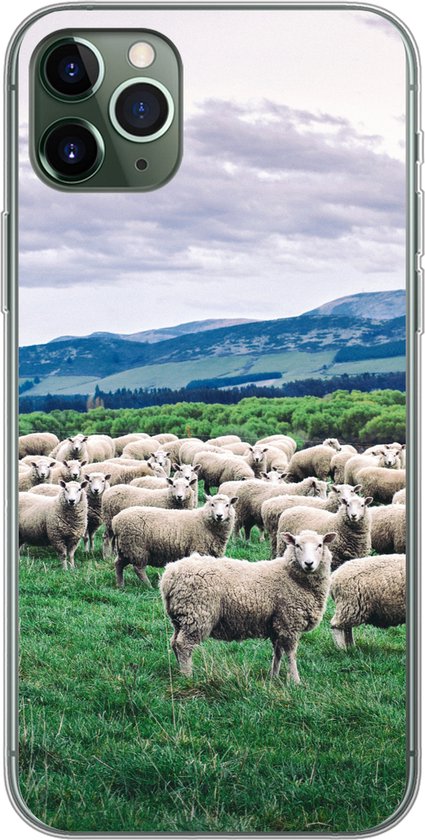 Telefoonhoesje hoesje - Schapen - Natuur - Gras - Siliconen Telefoonhoesje