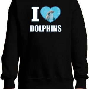 I love dolphins sweater met dieren foto van een dolfijn zwart voor kinderen – cadeau trui dolfijnen liefhebber – kinderkleding / kleding 122/128 I love dolphins sweater met dieren foto van een dolfijn zwart voor kinderen – cadeau trui dolfijnen liefhebber – kinderkleding / kleding 122/128