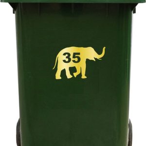 Kliko Sticker / Vuilnisbak Sticker – Olifant – Nummer 35 – 14×23 Kliko Sticker / Vuilnisbak Sticker – Olifant – Nummer 35 – 14×23