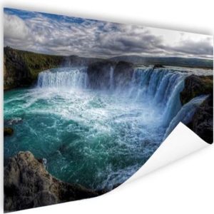 IJslandse watervallen Poster – Foto print op Poster IJslandse watervallen Poster – Foto print op Poster